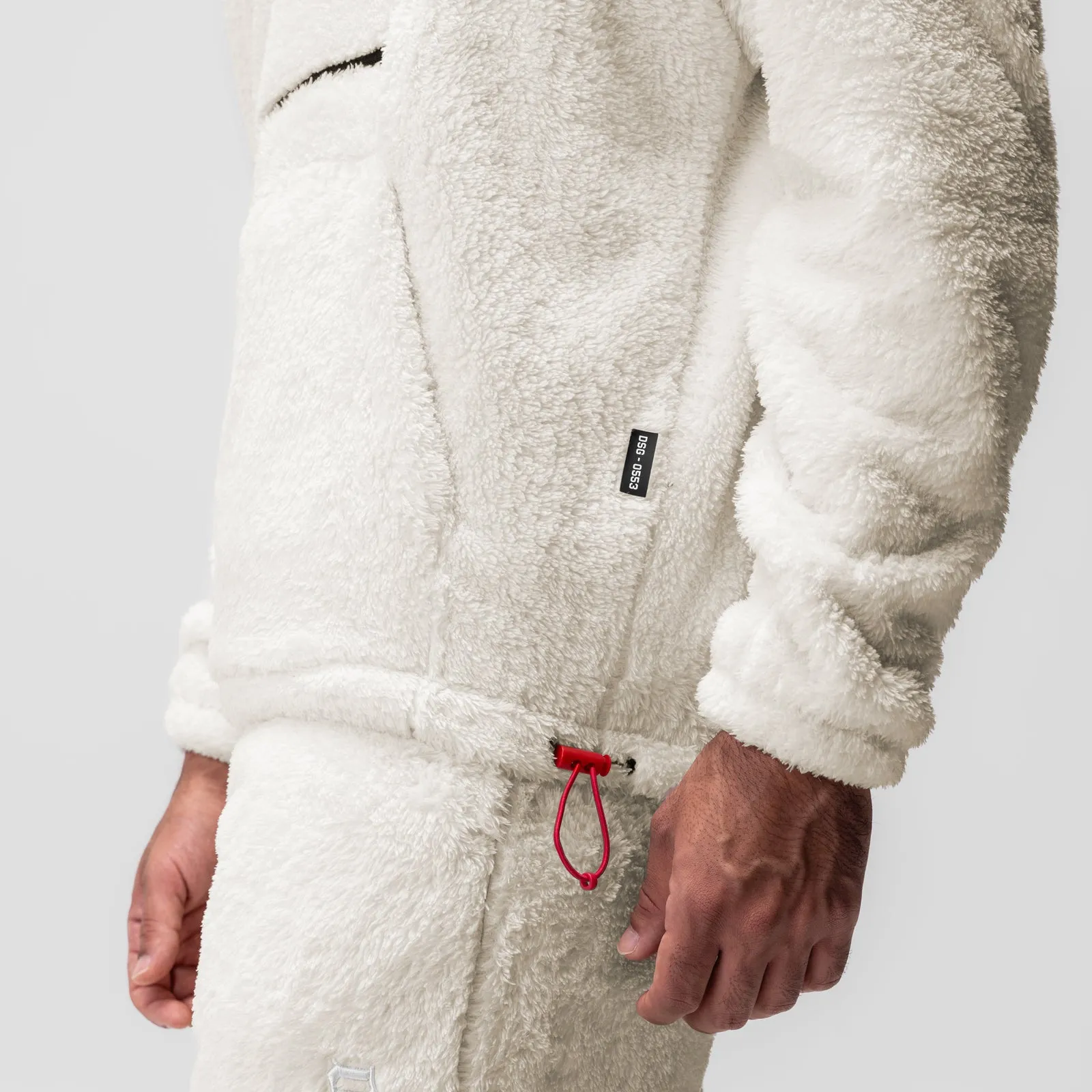 0553. Sherpa Recovery Hoodie - Ivory Cream/White