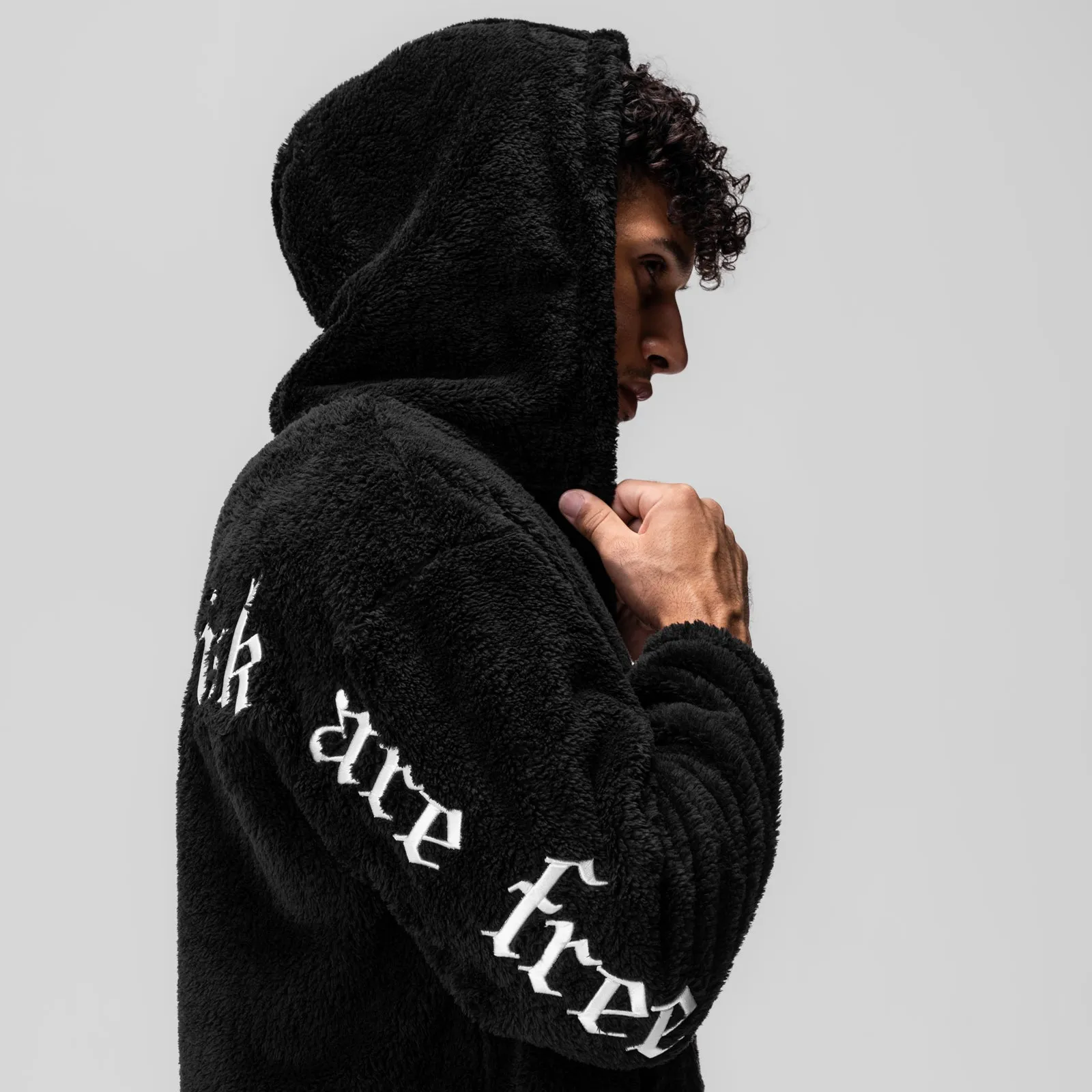 0887. Sherpa Recovery Full Zip Hoodie - Black/White