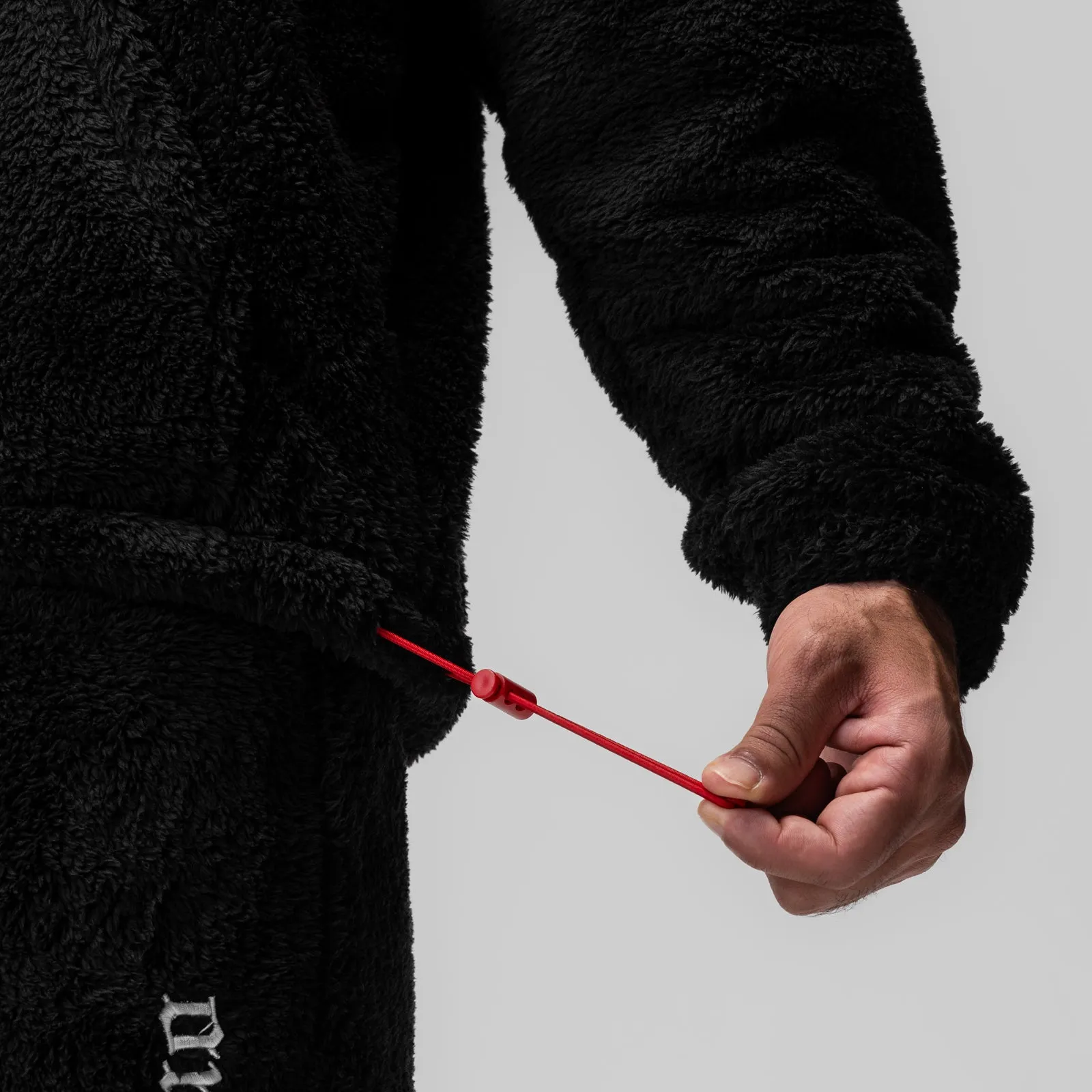 0887. Sherpa Recovery Full Zip Hoodie - Black/White