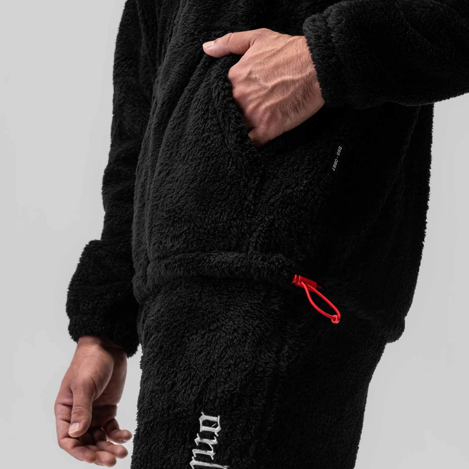 0887. Sherpa Recovery Full Zip Hoodie - Black/White