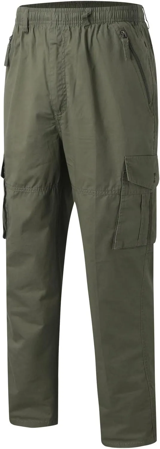 2023 Mens Cargo Pants with Multi Pockets Casual Joggers Hiking Pants Plus Size Loose Straight Sweatpants Stylish Trousers