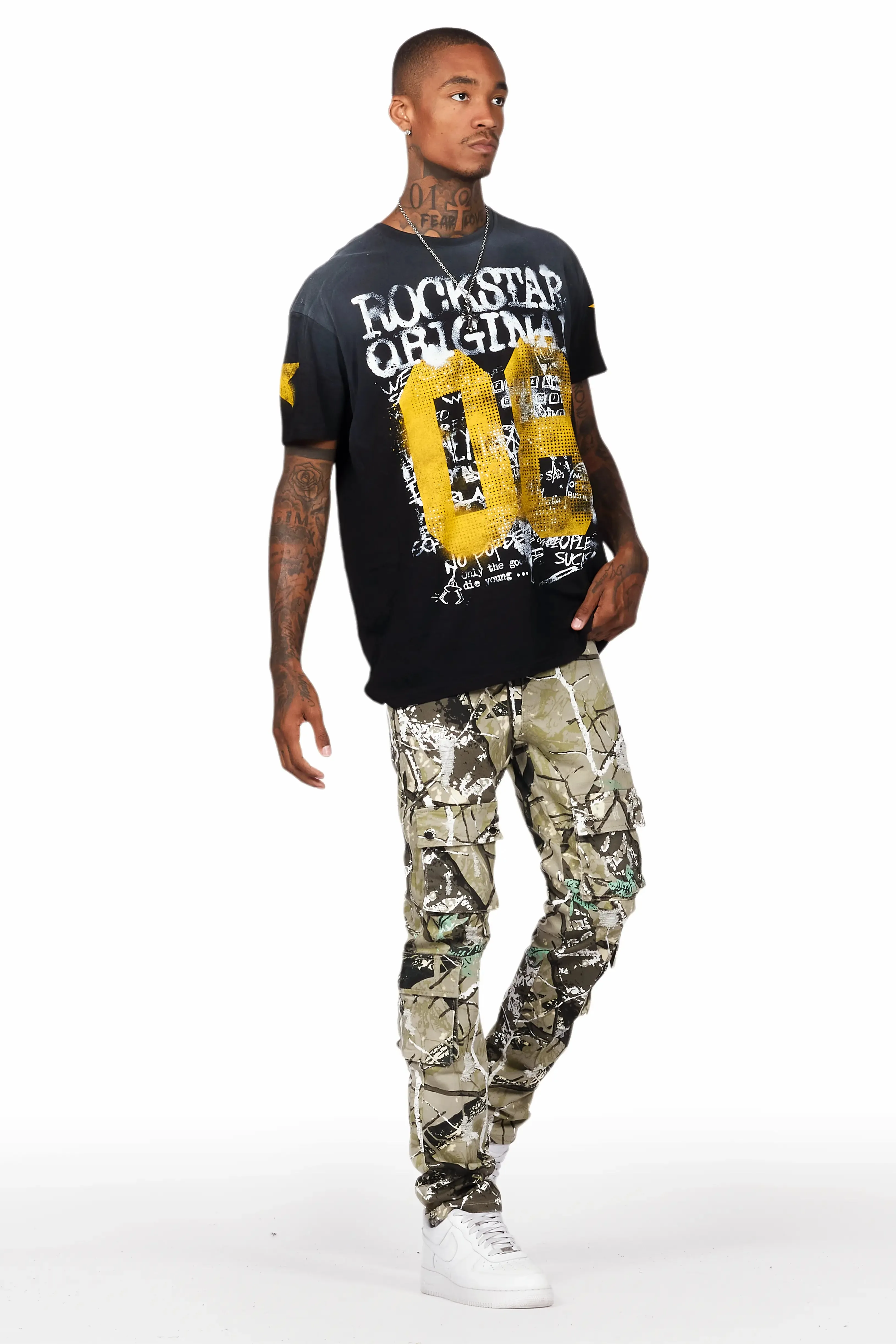 Adril Tree Camo Skinny Fit Cargo Jean