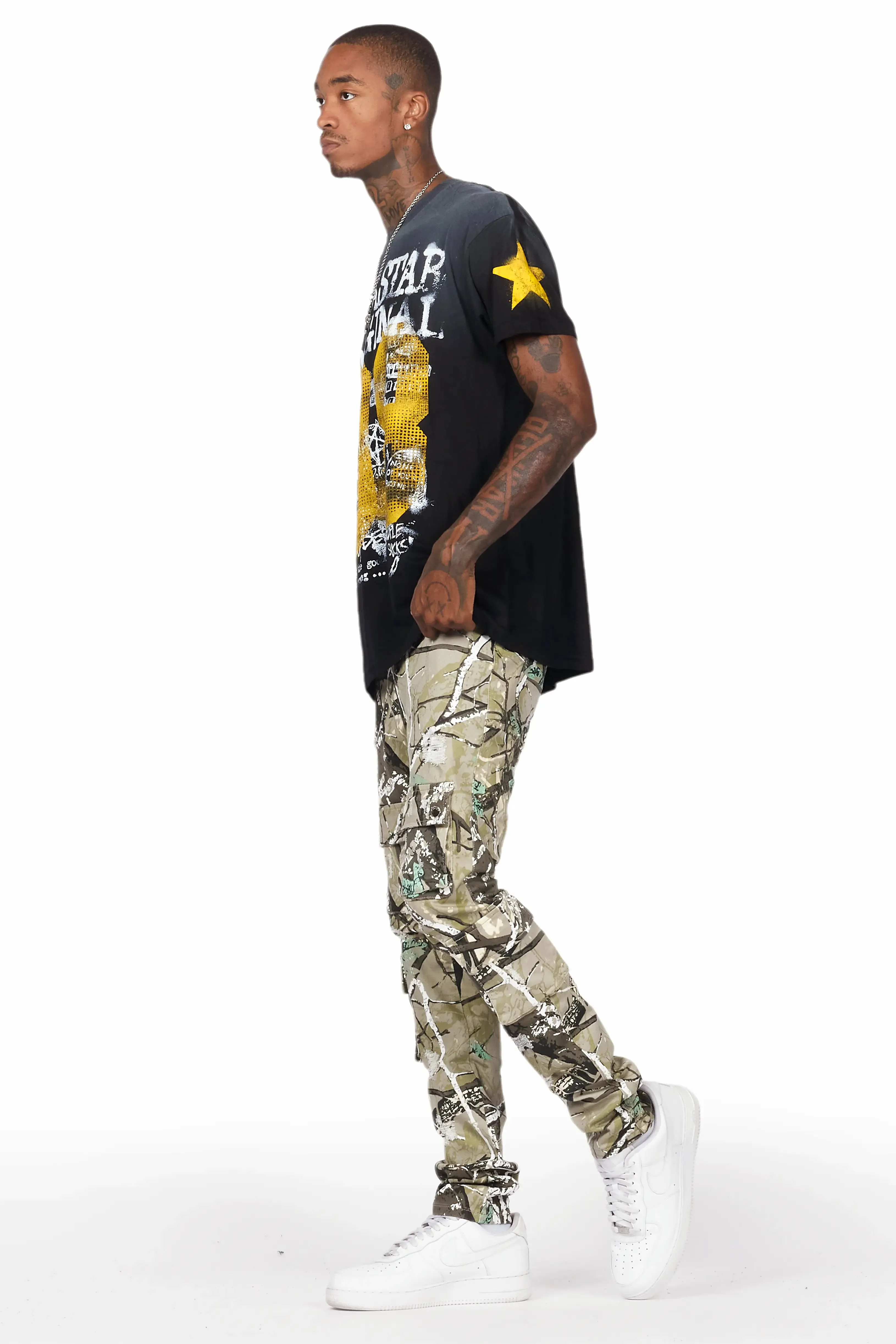 Adril Tree Camo Skinny Fit Cargo Jean