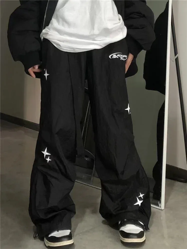 Black Cargo Pants Women Parachute Gorpcore Oversize Pants