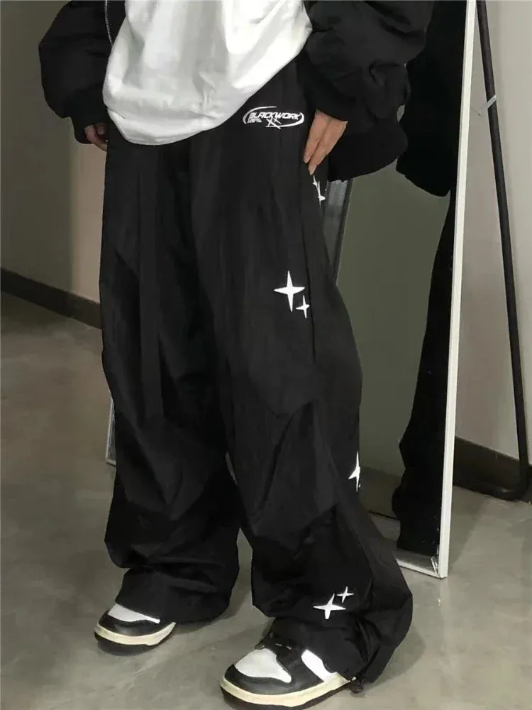 Black Cargo Pants Women Parachute Gorpcore Oversize Pants