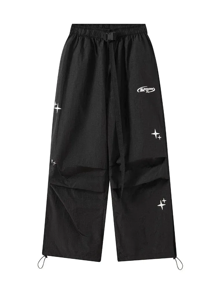 Black Cargo Pants Women Parachute Gorpcore Oversize Pants