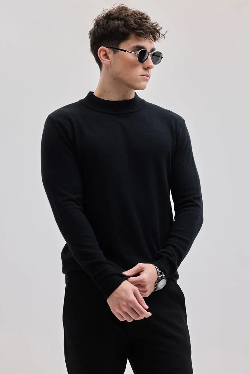 Black Knitted Sweatshirt