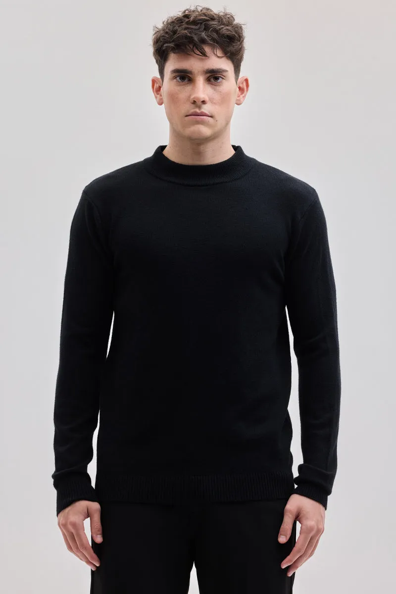 Black Knitted Sweatshirt
