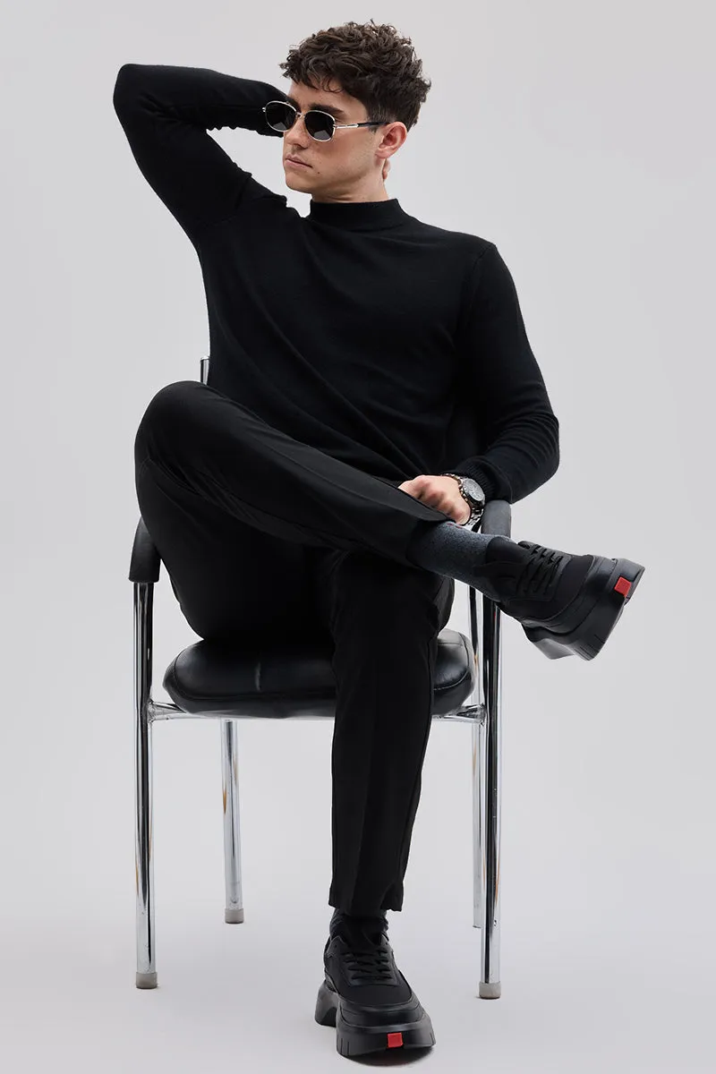 Black Knitted Sweatshirt