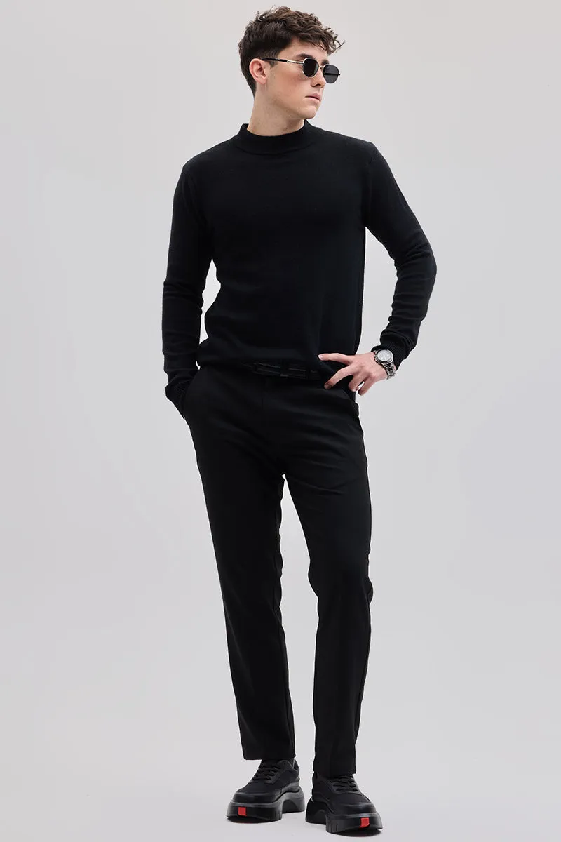 Black Knitted Sweatshirt
