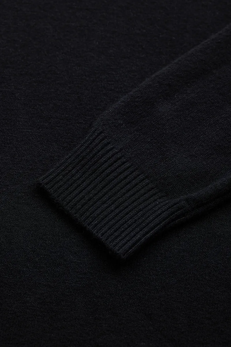 Black Knitted Sweatshirt