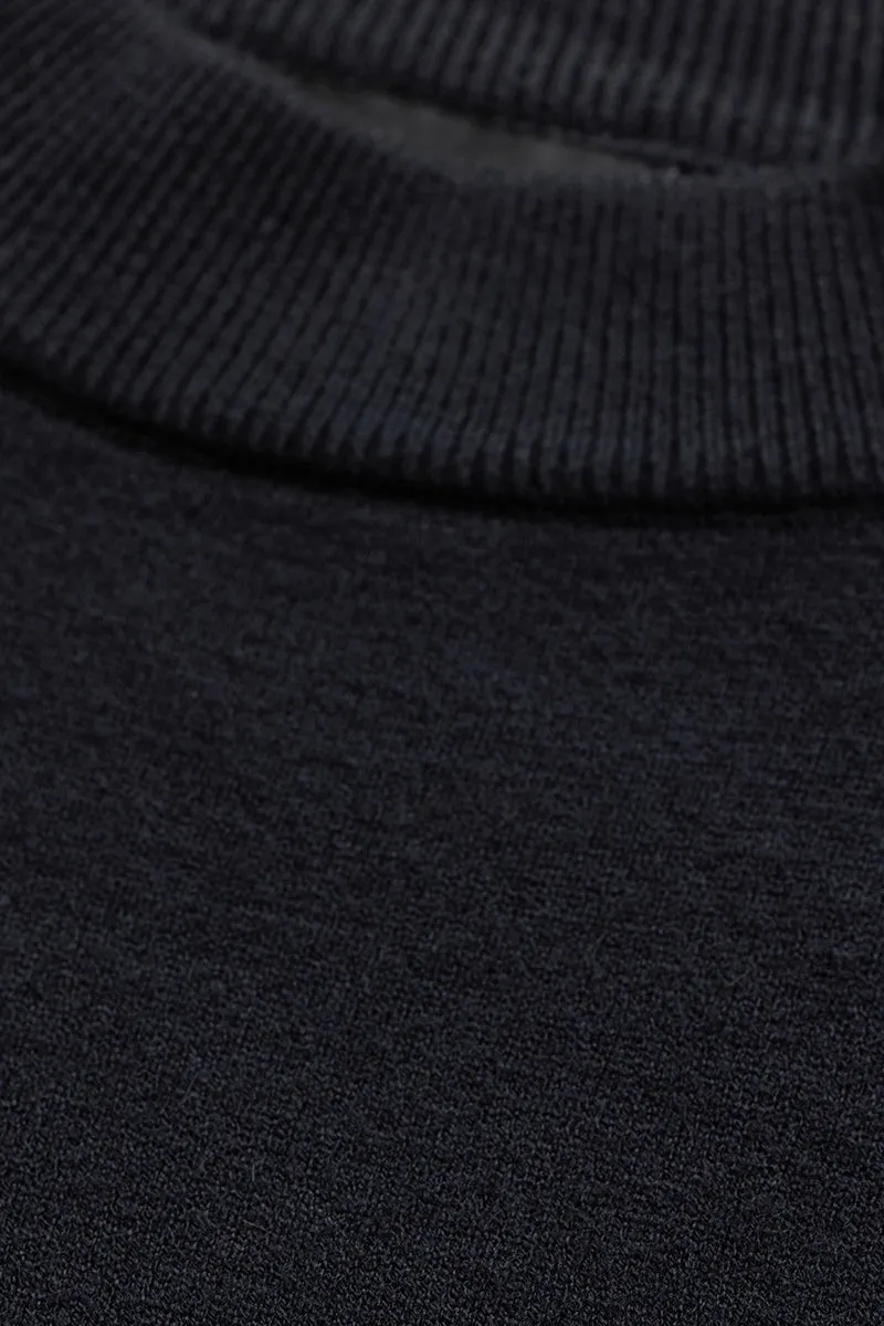 Black Knitted Sweatshirt