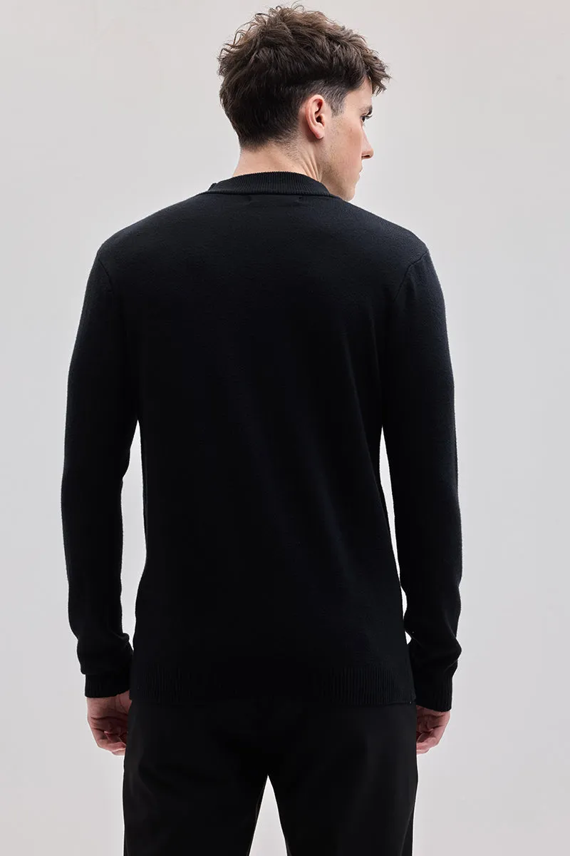 Black Knitted Sweatshirt