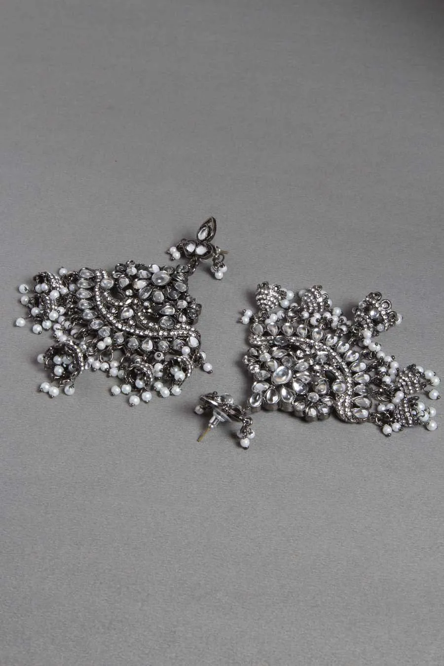Black Kundan Statement Earring