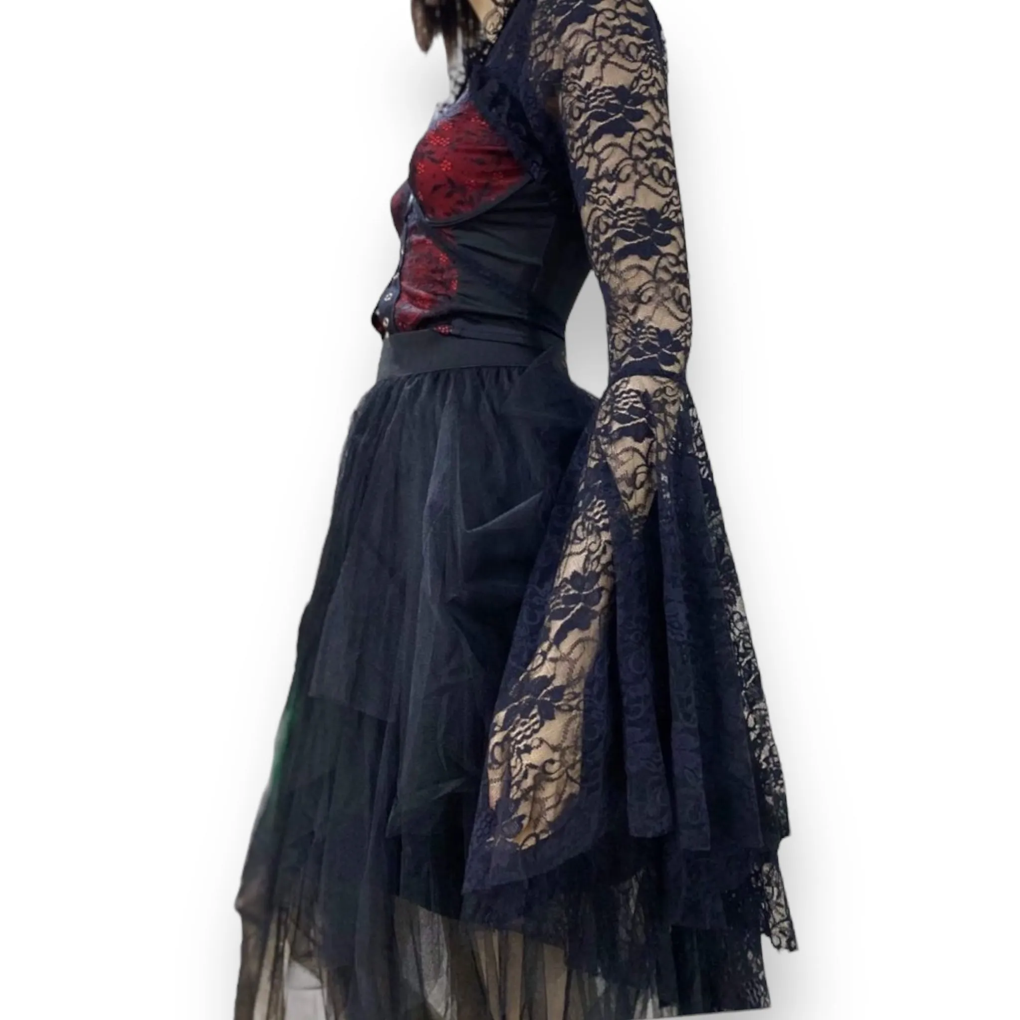 Black Lace Long Sleeve Cropped Bolero Cardigan