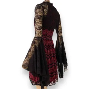 Black Lace Long Sleeve Cropped Bolero Cardigan