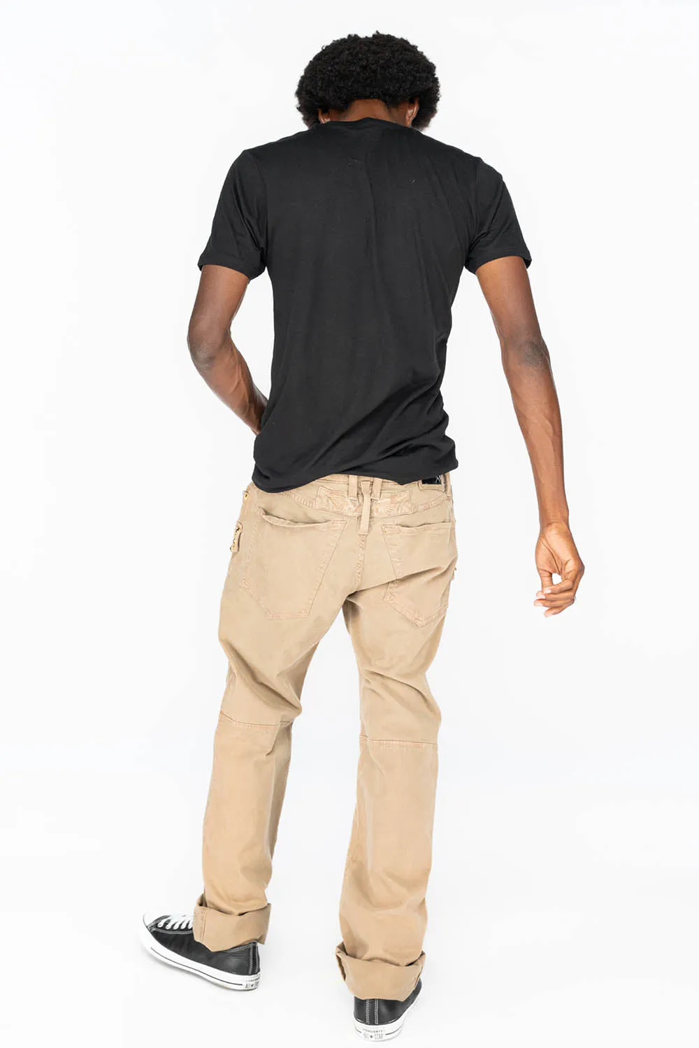 BOMBER POCKET PANTS WITH CRYSTALS IN BEIGE