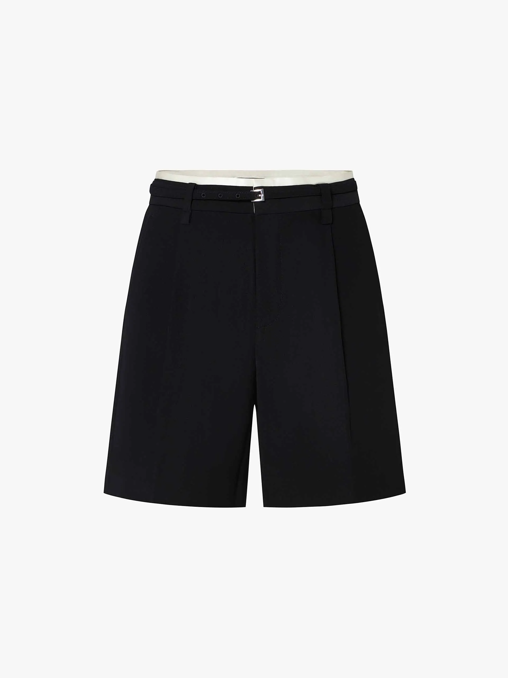 Contrast Detail Suit Shorts