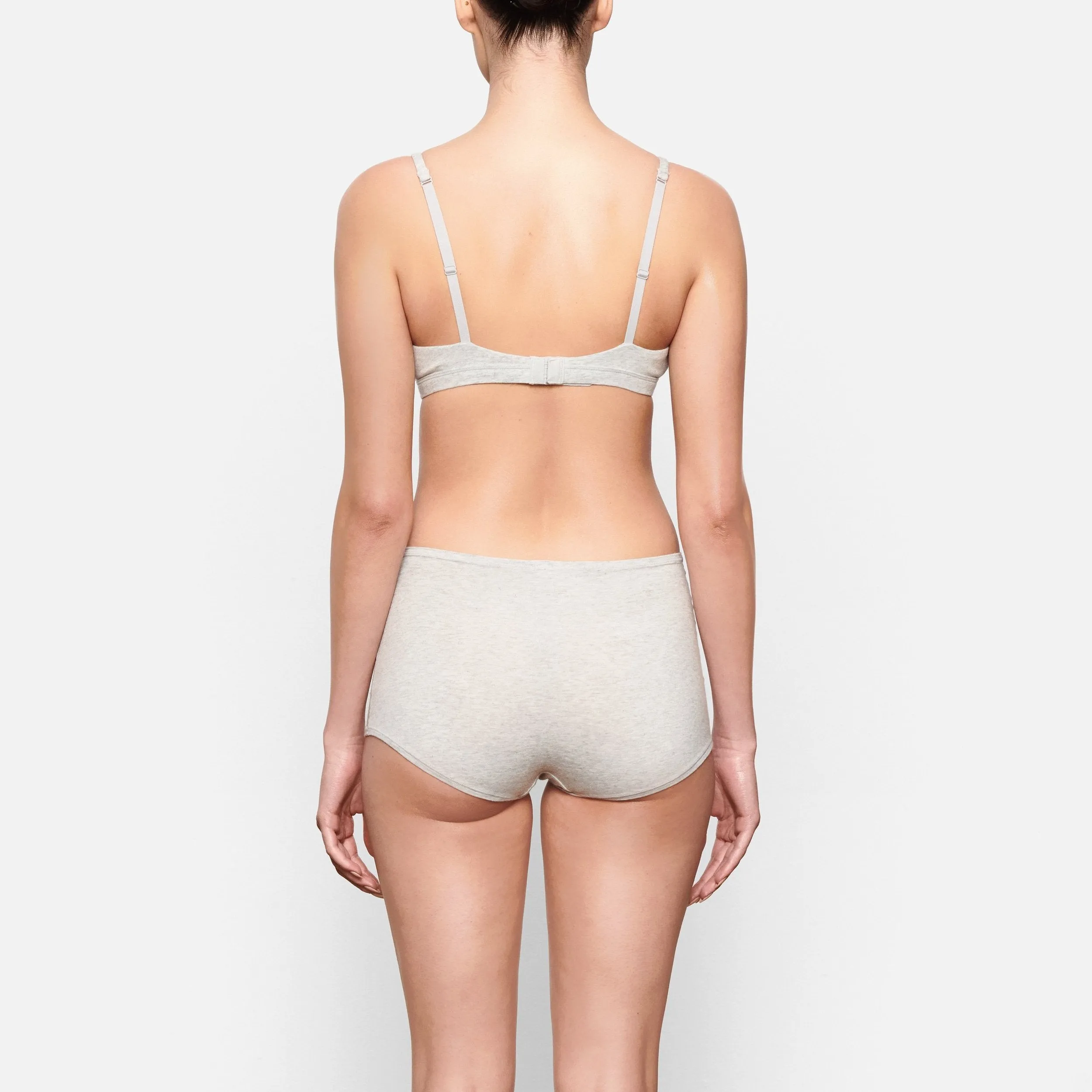 COTTON JERSEY TRIANGLE BRALETTE | LIGHT HEATHER GREY