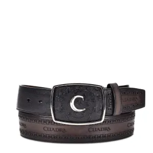CV397A1 - Cuadra black cowboy western ostrich belt for men
