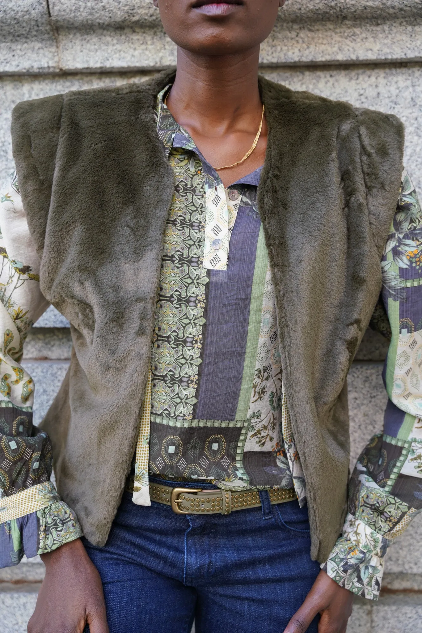 Dark Olive Luxe Cropped Gilet
