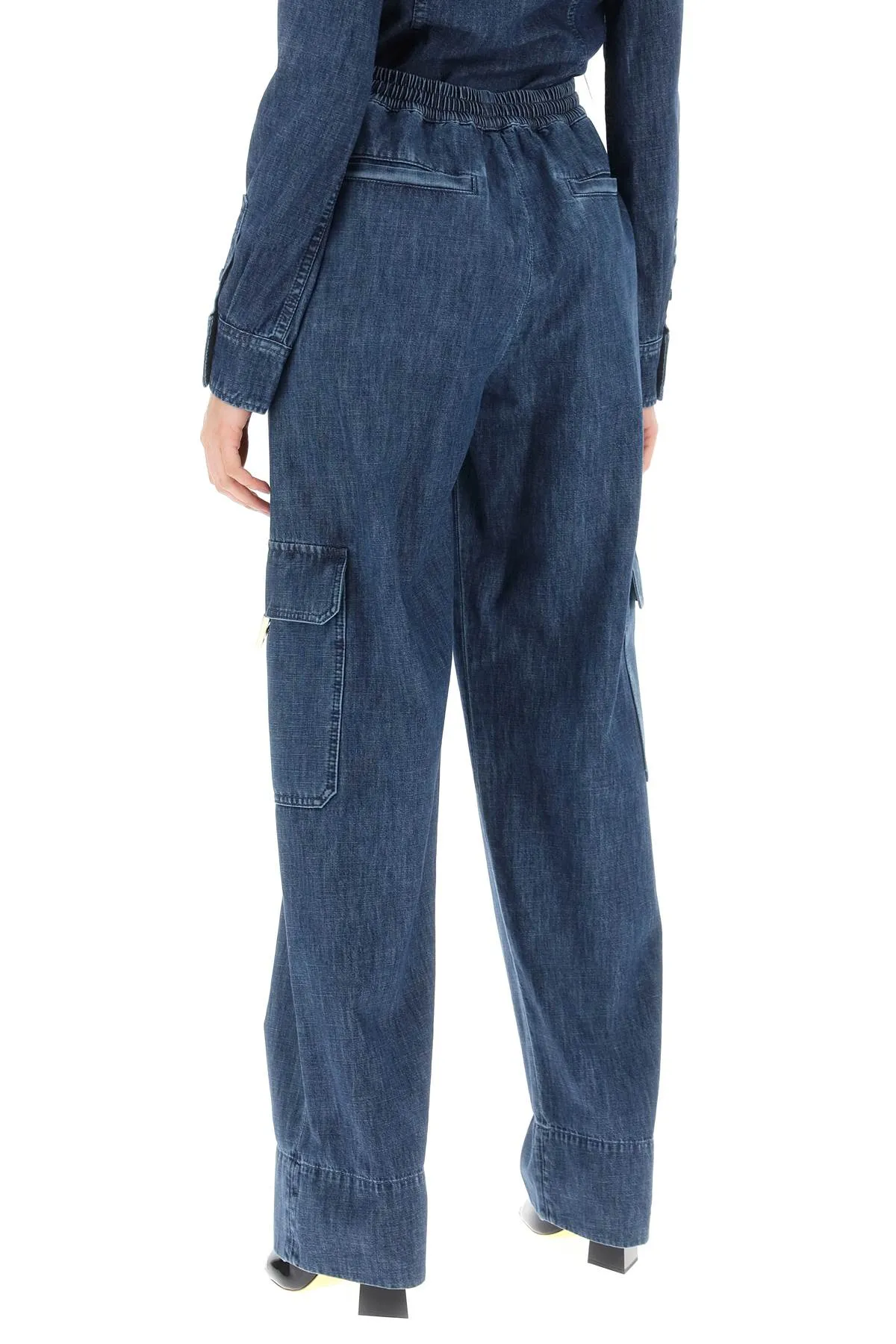 denim chambray cargo jeans