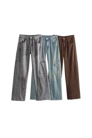 ‘Diana’ Utility Style Mid Rise Jeans
