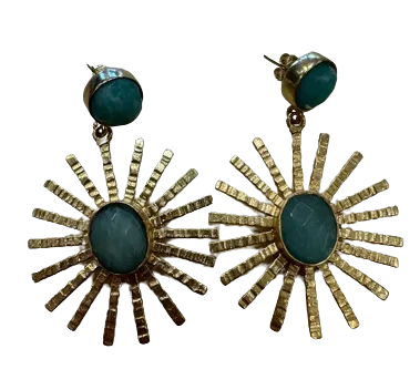 Elyssa Bass Sunburst Statement Earrings