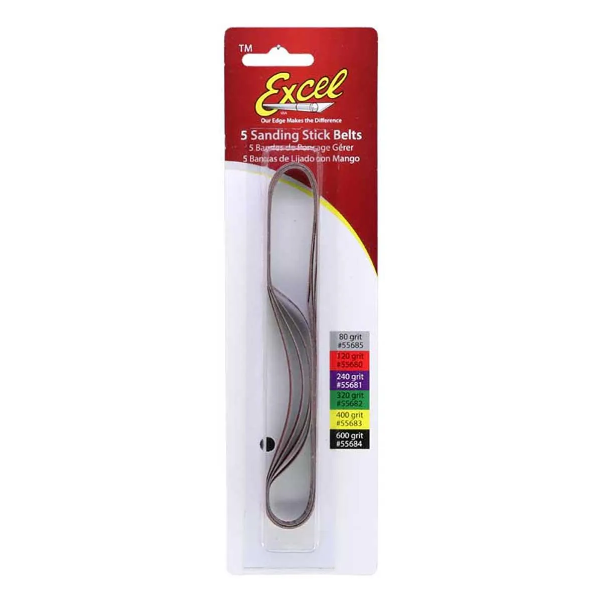 Excel 55681 5pc 240 Grit Sanding Belts - USA