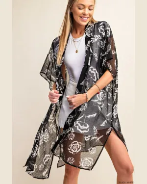 Flower Print Kimono