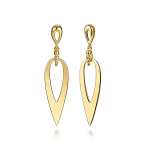 Gabriel 14K Yellow Gold 5mm x 38mm Statement Dangle Style Earrings