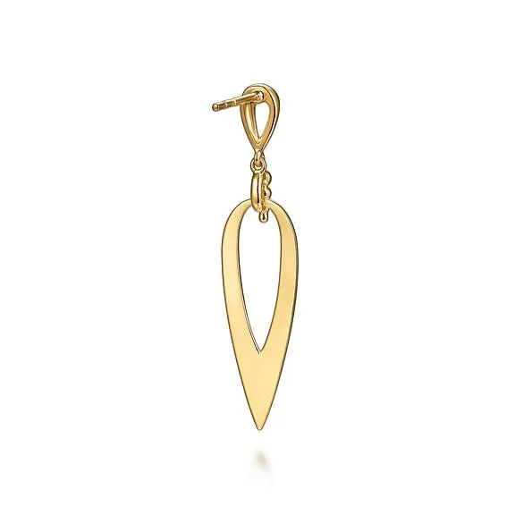 Gabriel 14K Yellow Gold 5mm x 38mm Statement Dangle Style Earrings