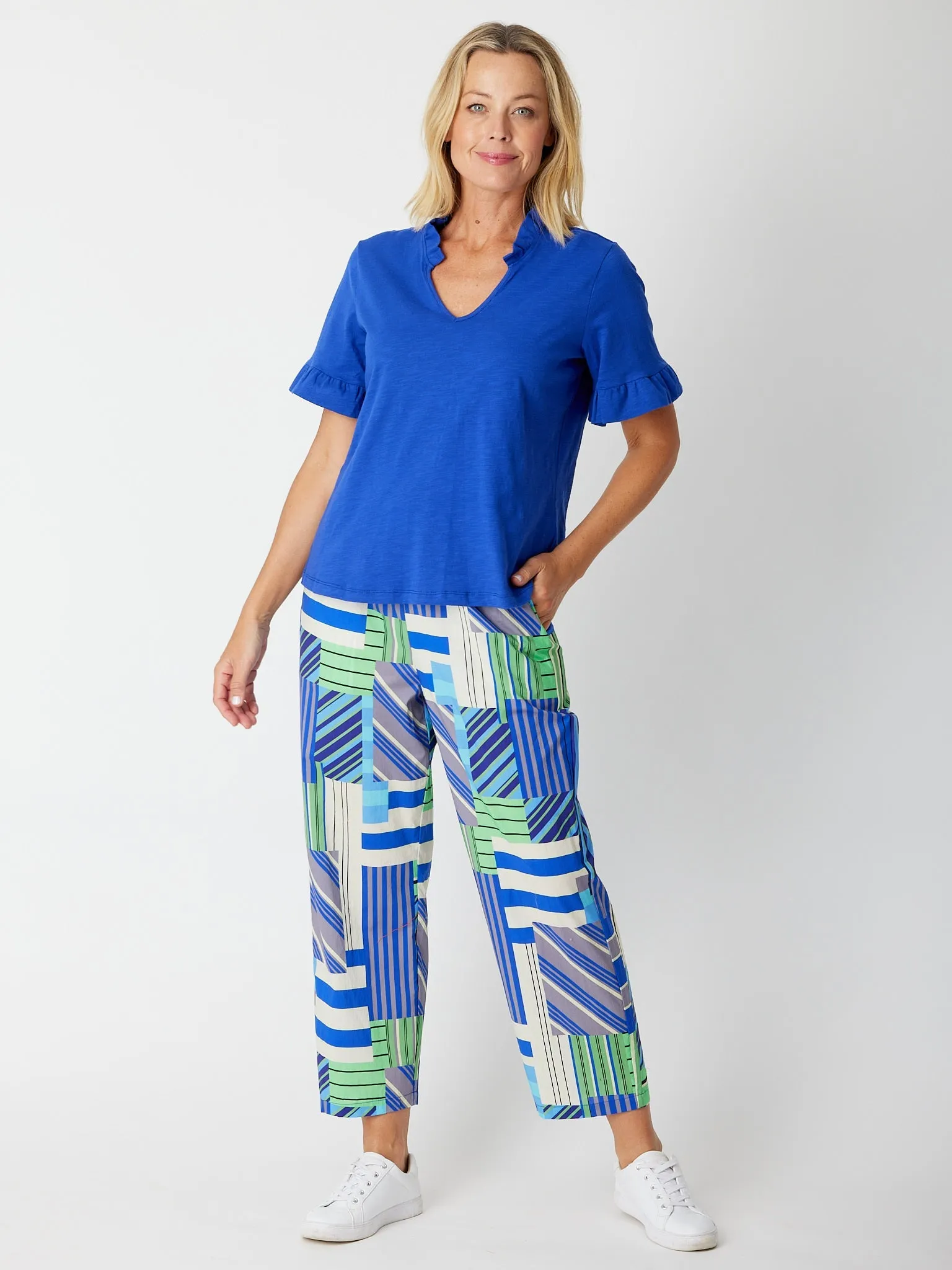 Geo Brights Cotton Pant - 30281 Blue/Multi