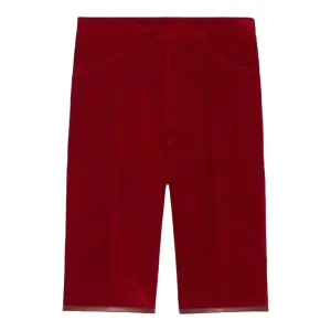 Gucci Velvet Shorts With Leather Detail