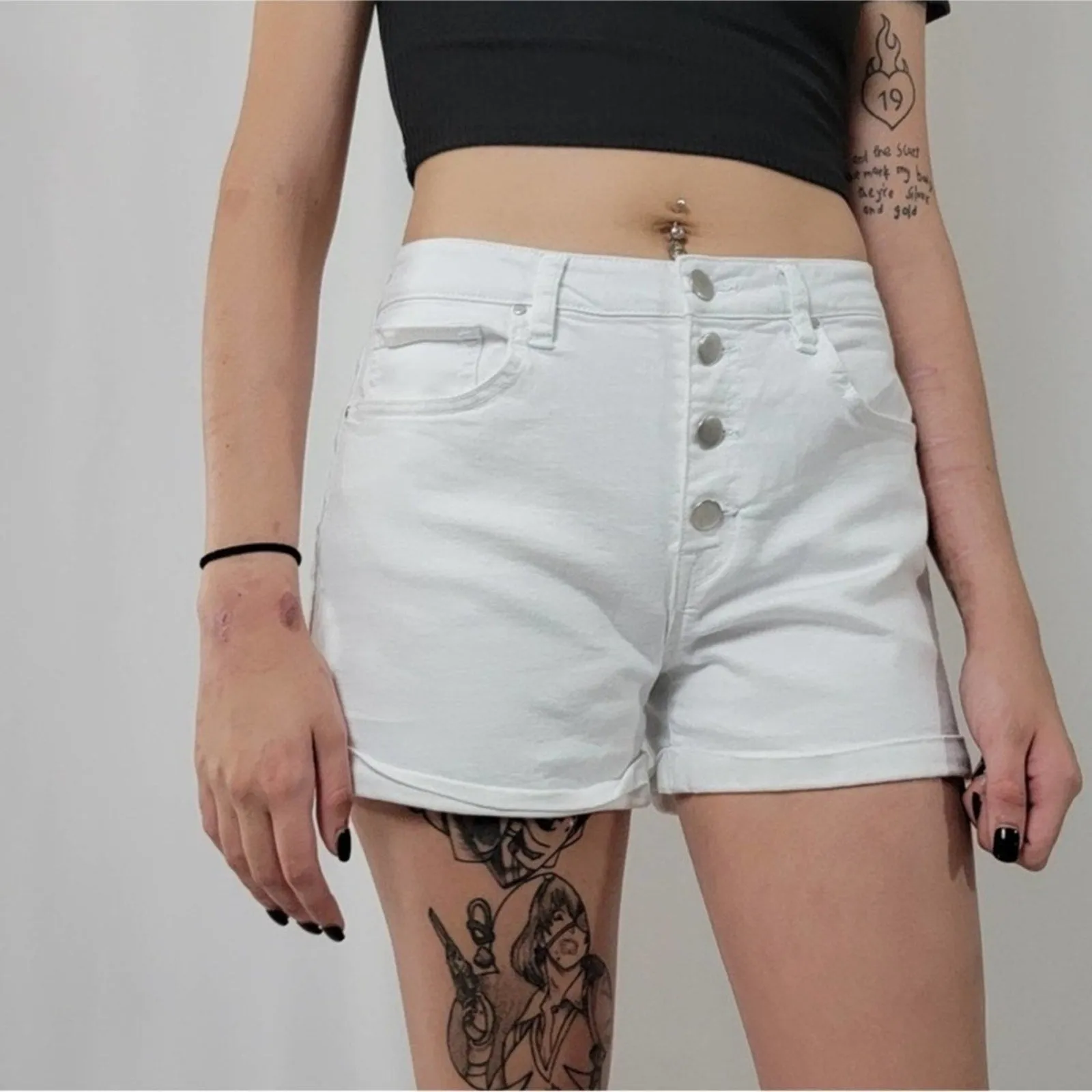 Harper Heritage  Button Front Jean Shorts