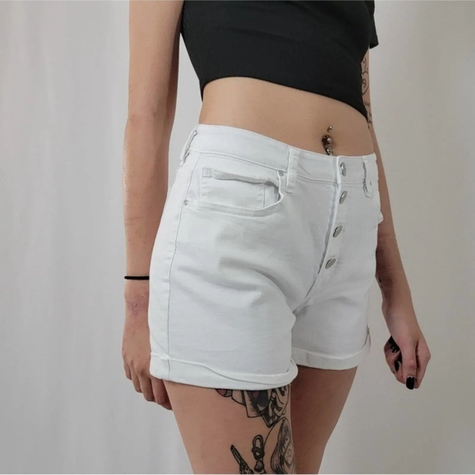 Harper Heritage  Button Front Jean Shorts