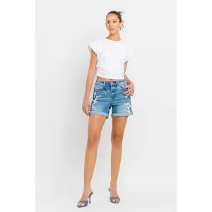 High Rise Double Cuff Shorts