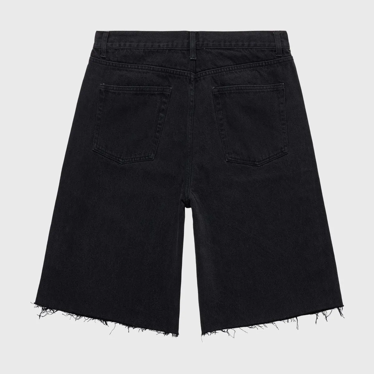 Homme   Femme "Studded" Denim Shorts - Black Stone Wash