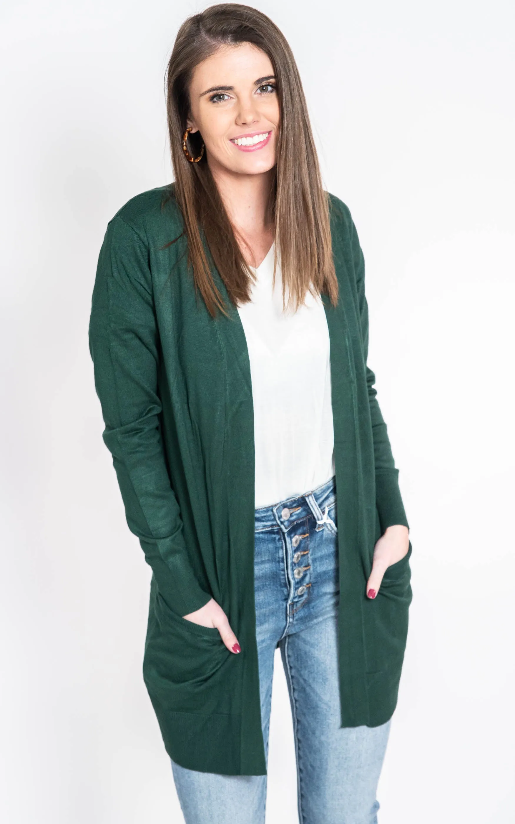Long Boyfriend Cardigan - Cielo Neutral Colors