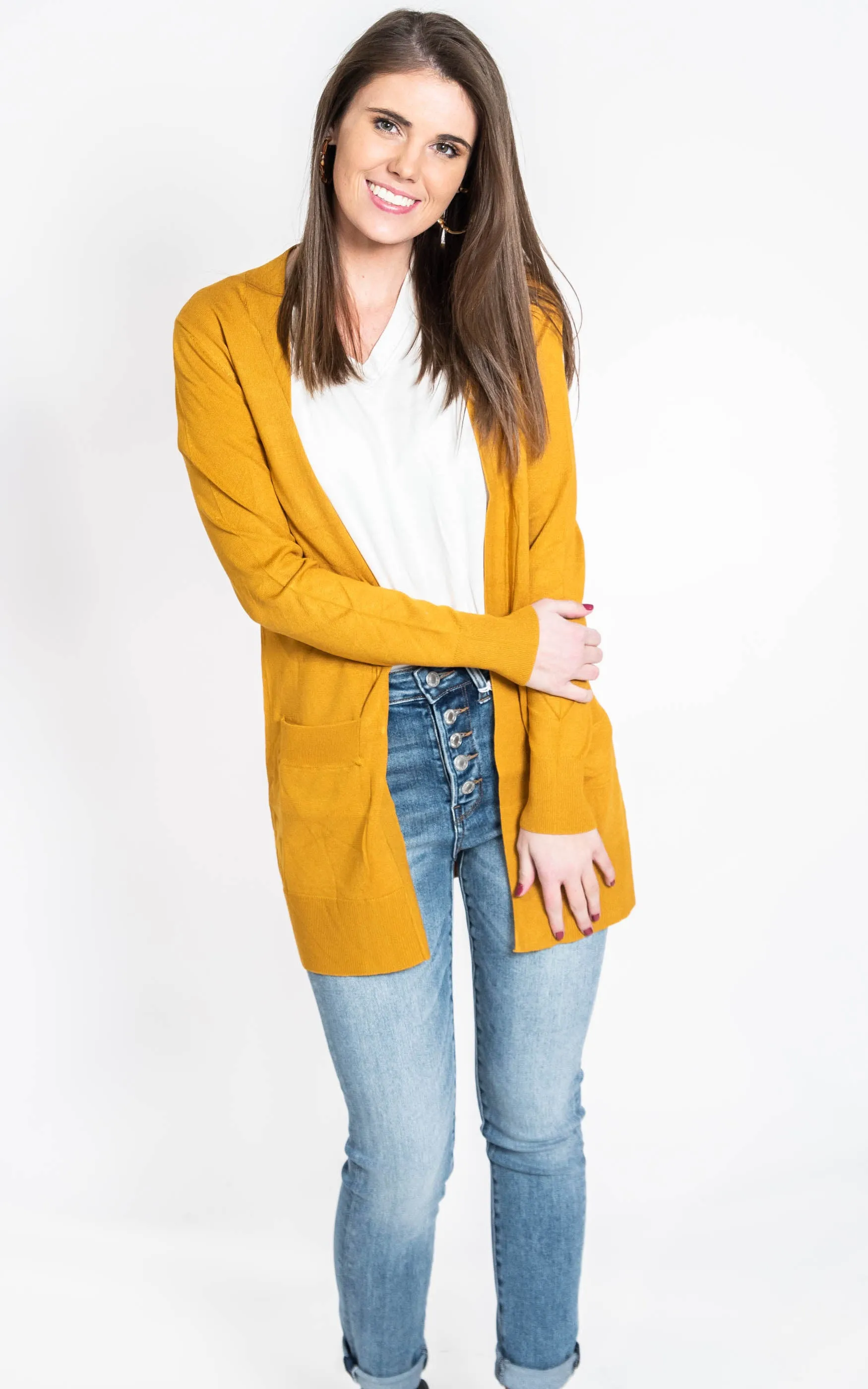 Long Boyfriend Cardigan - Cielo Neutral Colors