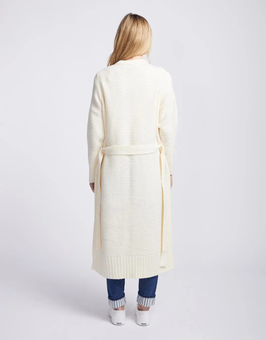 Long Sleeve Belted Cardigan - Birch