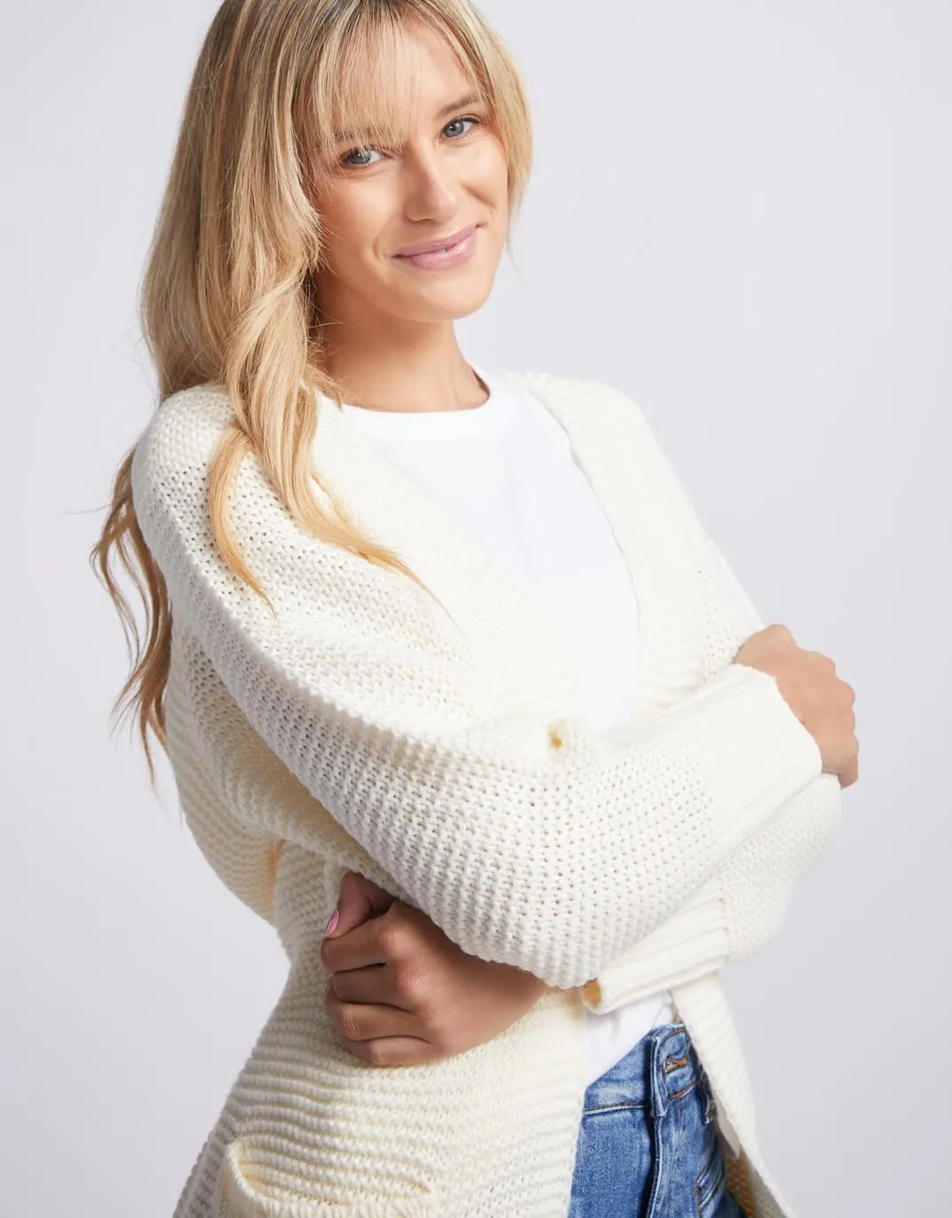 Long Sleeve Belted Cardigan - Birch