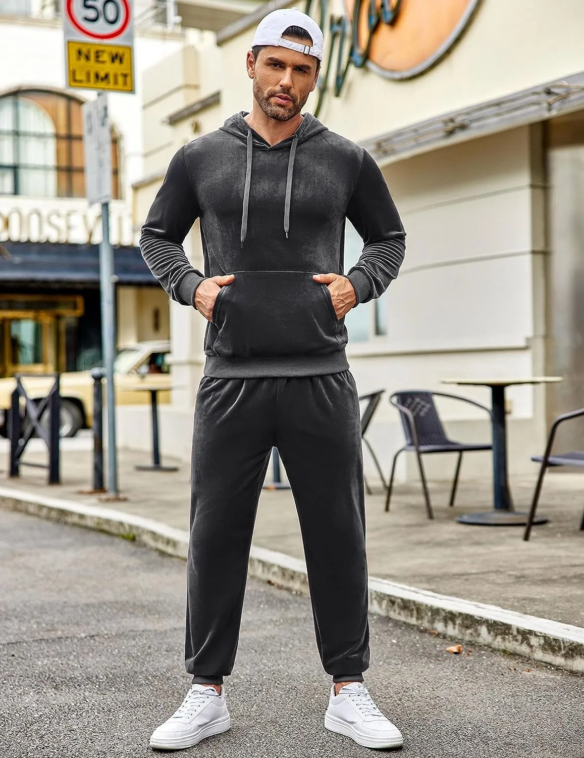 Men's Grey Hoodie & Pants Sweatsuit Set