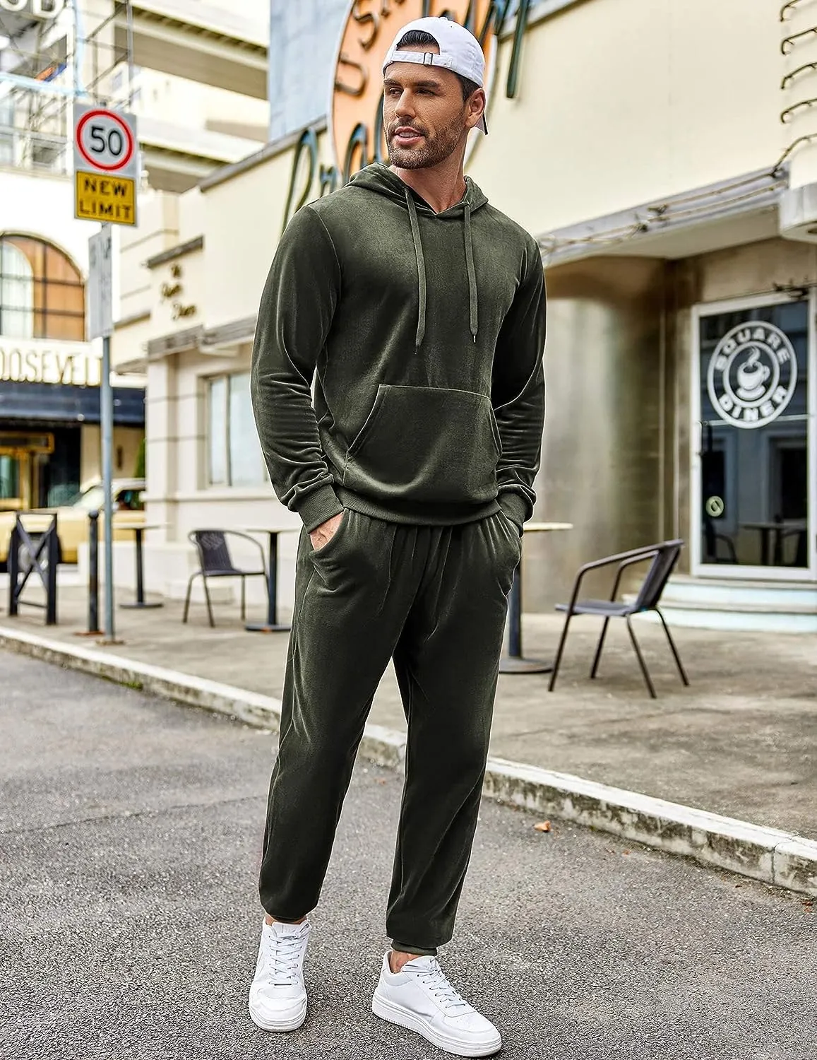 Men's Grey Hoodie & Pants Sweatsuit Set