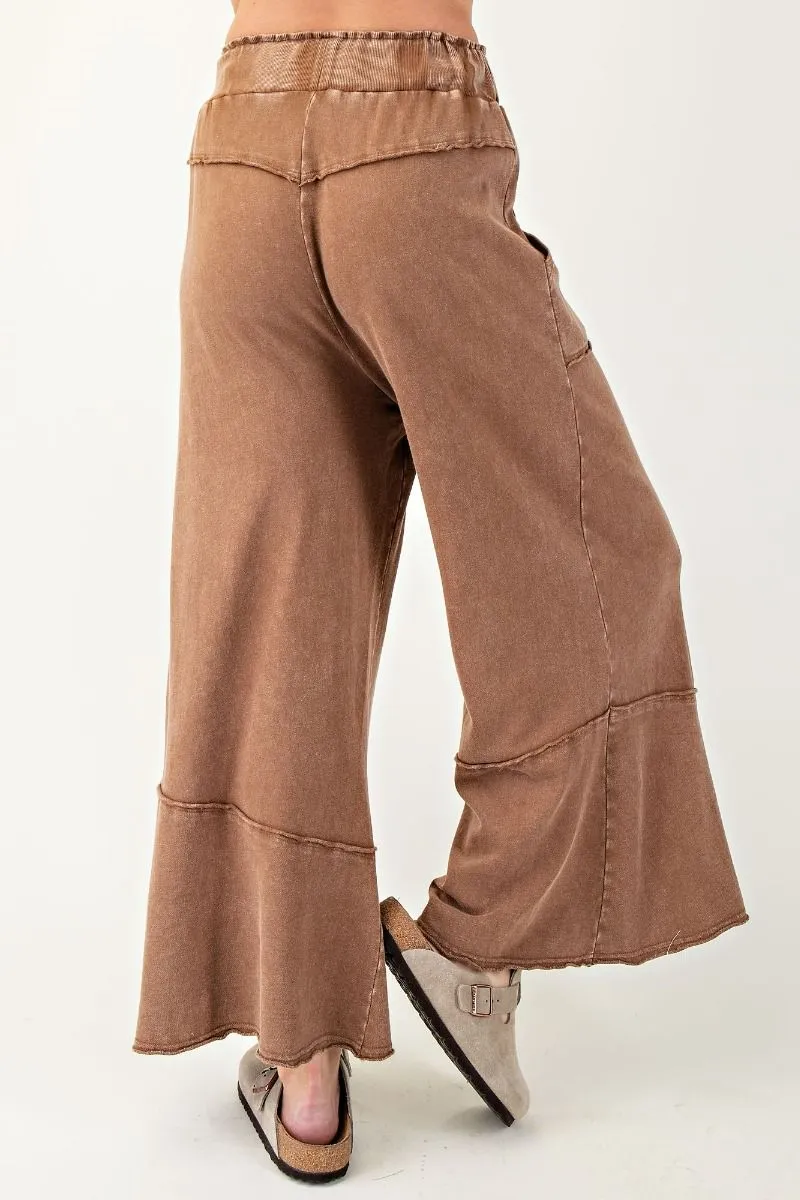 Mineral Washed Terry Knit Wide Leg Pants (2 Options)