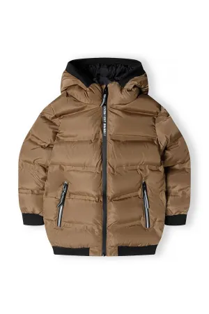 Minotti Padded Jacket With Hood And Two Way Zip Brown *In store now*