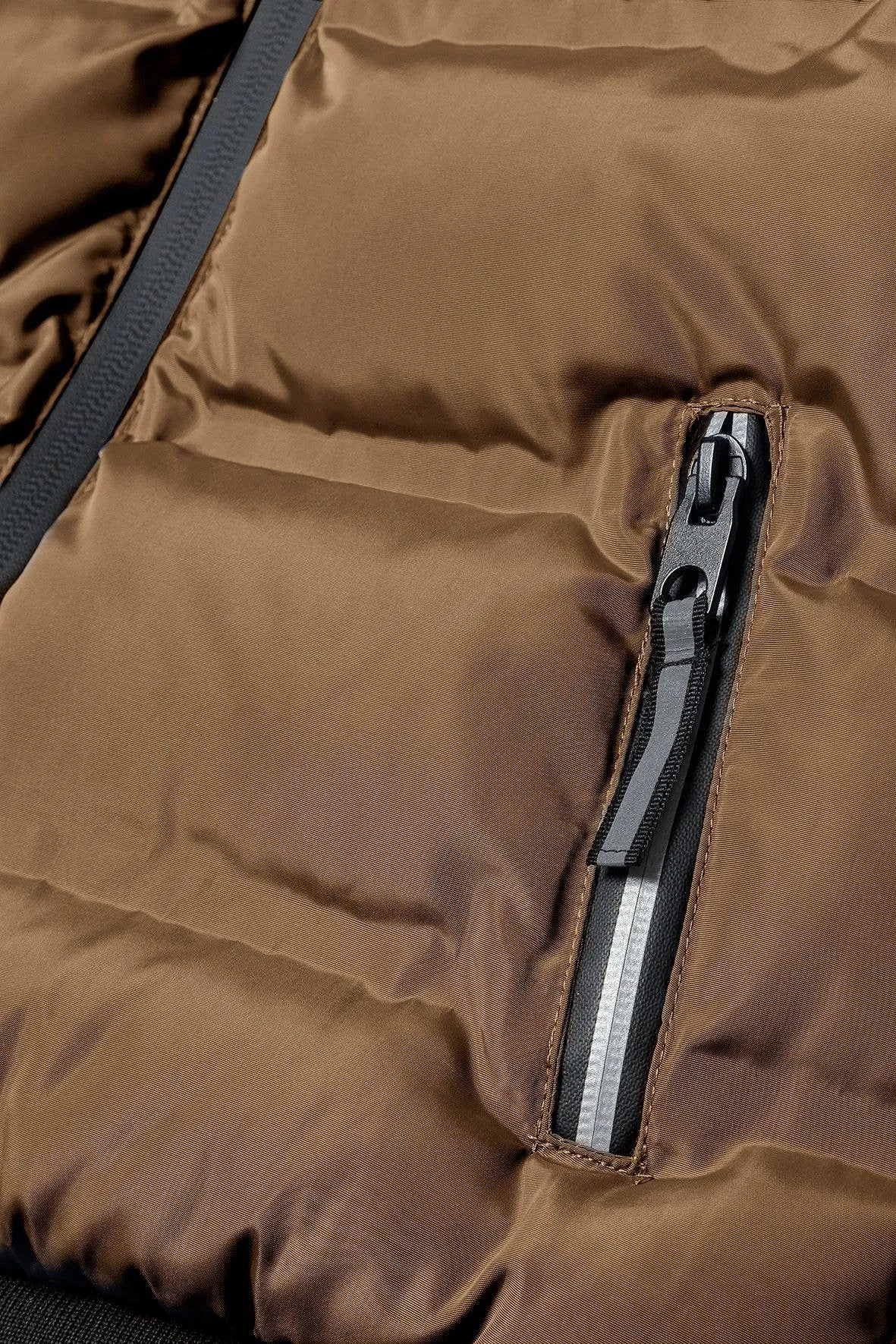Minotti Padded Jacket With Hood And Two Way Zip Brown *In store now*