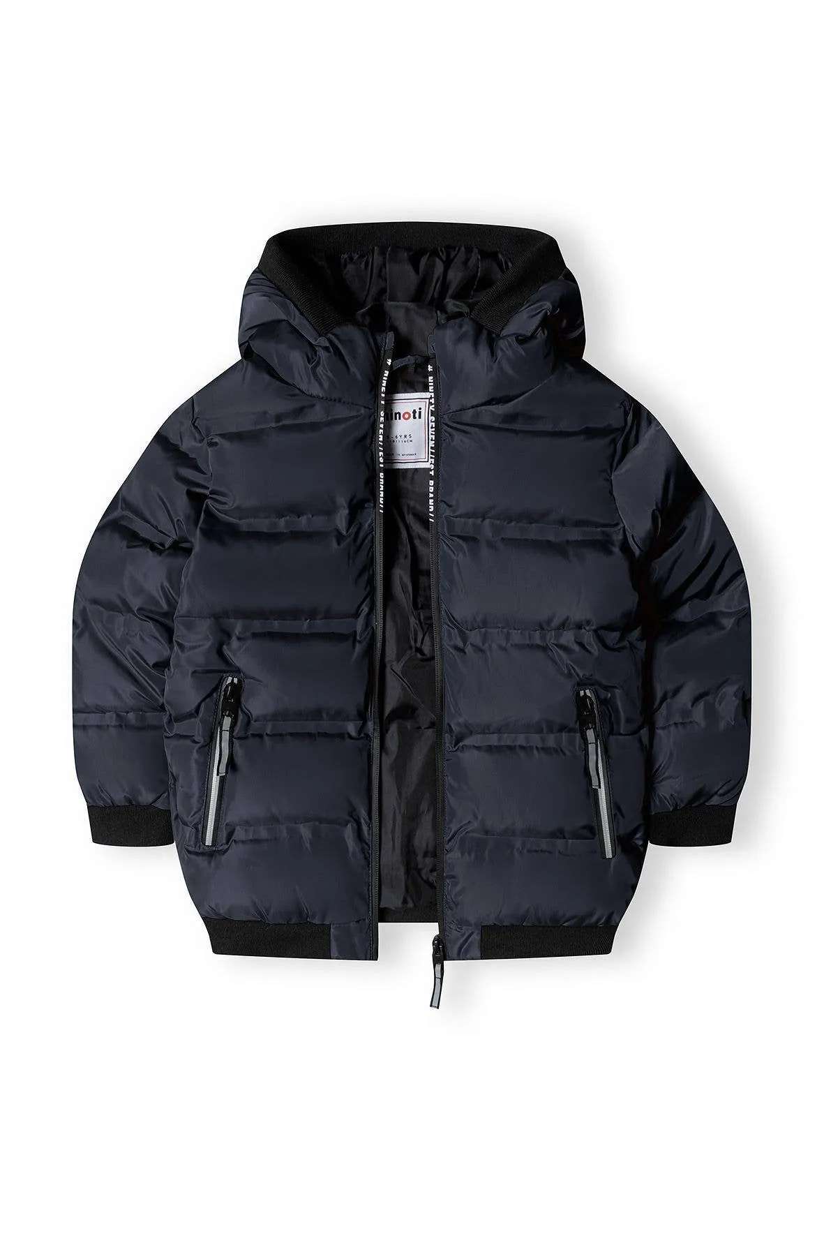 Minotti Padded Jacket With Hood And Two Way Zip Navy Blue *In store now*