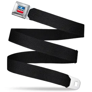 MOPAR Chrysler Logo Full Color White/Blue/Red/Black Seatbelt Belt - Black Webbing