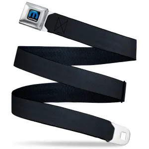 MOPAR Logo Full Color Black/Blue/White Seatbelt Belt - Black Panel Webbing